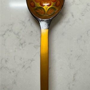 Vintage Hand-painted Khokhloma Wooden Spoon W/ Floral Design